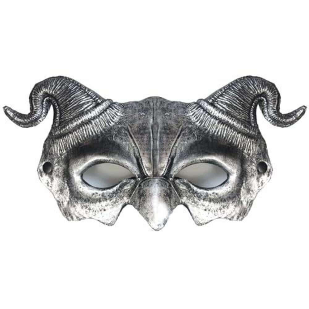 4346 Demon Mask Horn Devil Costume Scary Halloween Masquerade Costume Half